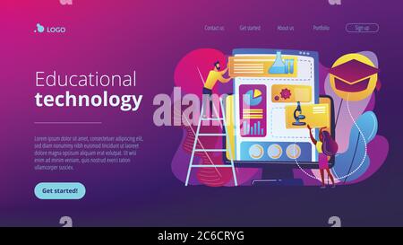 Learning management system concept landing page. Stock Vector