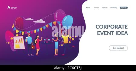 Corporate party concept landing page Stock Vector Image & Art - Alamy