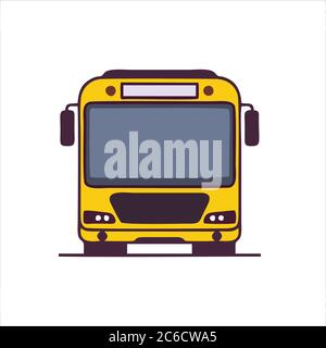 Bus front icon isolated on white background. Bus front icon in trendy design style for web site and mobile app. Stock Vector