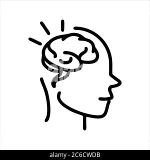 brain icon isolated on white background from human mind collection. brain icon trendy and modern brain symbol for logo, web, app, UI. Stock Vector