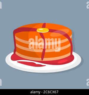 pancake food isolated vector illustration in flat style Stock Vector