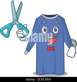 disposable clothes cartoon character design as talented barber Stock Vector