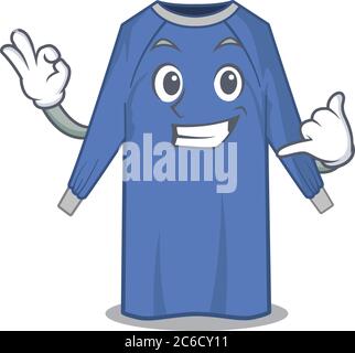 Caricature design of disposable clothes showing call me funny gesture Stock Vector