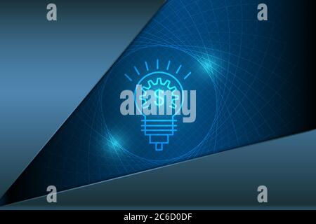Abstract technology background.Metallic of blue with glowing lines.Save energy concept. Stock Vector