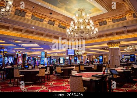 Las Vegas, JUN 30, 2020 -Interior view of the Venetian Casino Stock Photo