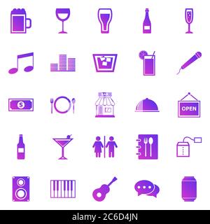 Bar gradient icons on white background, stock vector Stock Vector