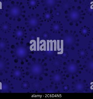 Seamless pattern on the theme of the spread of coronavirus. Blue background. Can be used to create banners and web designs. A pandemic of a viral infe Stock Vector