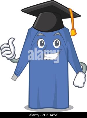 Happy proud of disposable clothes caricature design with hat for graduation ceremony Stock Vector