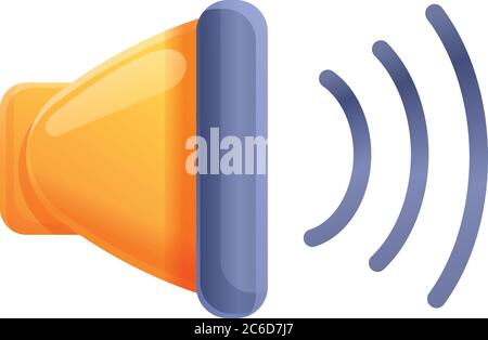 Sound speaker on icon. Cartoon of sound speaker on vector icon for web design isolated on white background Stock Vector