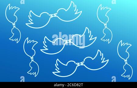 birds are loving on abstract backgrounds Stock Vector