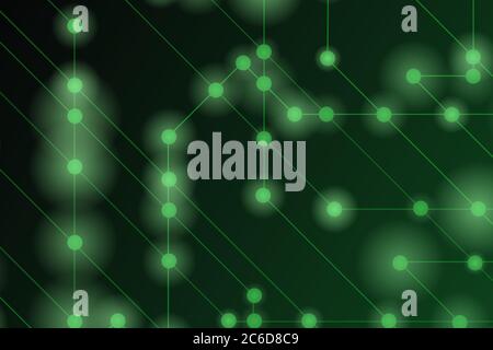 High tech vector illustration. Green background and light.