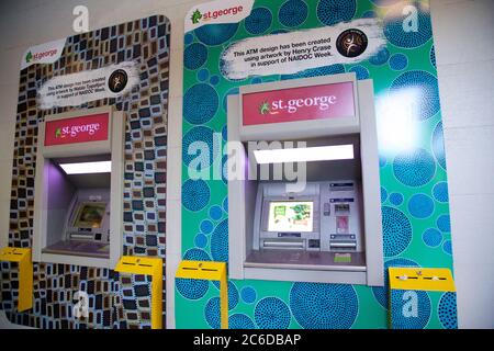 St George Bank Aboriginal ATMs supporting NAIDOC Week outside the ...