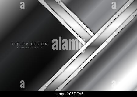 Metallic background of gray with dark space modern design. Stock Vector