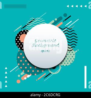 Abstract geometric circles pattern composition rounded line shapes diagonal transition background. You can use for cover, poster, template brochure, f Stock Vector