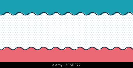 Abstract blue and pink wave line on polka dot background and texture minimal style. Vector illustration Stock Vector