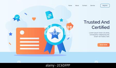 Landing page template of Certificate Illustration Concept. Modern flat ...