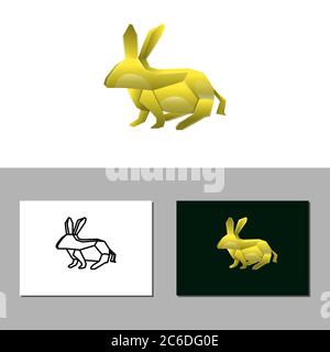 rabbit vector design template illustration Stock Vector