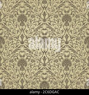 Seamless Victorian pattern. Hand drawn floral background. Vintage Wallpaper in damask style. Islam, Arabic, Indian, Ottoman motif. Vector illustration Stock Vector