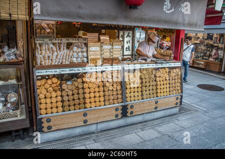 Cracker Shop Around The Sensoji Temple Tokyo Japan 2016 Stock Photo