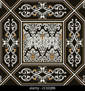 Seamless colorful tile in turkish style. Azulejos tile patchwork. Portuguese and Spain decor. Islam, Arabic, Indian, motif. Hand drawn background. Stock Vector