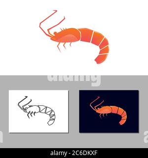 shrimp vector design template illustration Stock Vector
