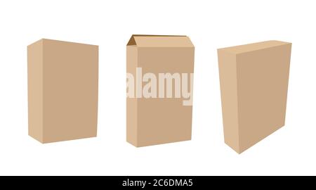 Vector Set of Isolated Carton Cereal Box Illustration Stock Vector