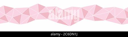 pink triangle mosaic seamless vector border print Stock Vector