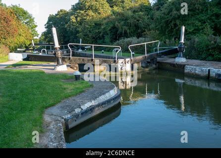 Canal lock gates Stock Photo