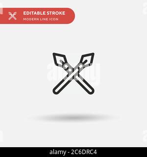 Spears Simple vector icon. Illustration symbol design template for web mobile UI element. Perfect color modern pictogram on editable stroke. Spears ic Stock Vector