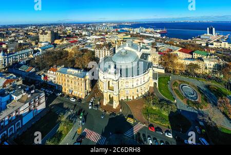 city panorama with opera theatre in odessa ukraine Stock Photo