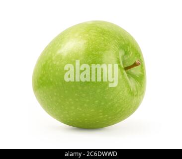 Perfect Fresh Green Apple Isolated on White Background with Clipping Path Stock Photo
