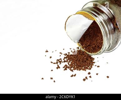 Instant coffee jar isolated on white background. Instant coffee