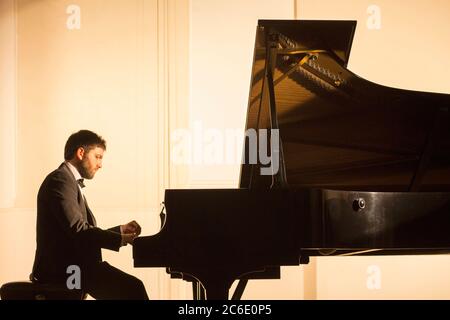 Pianist performing Stock Photo