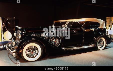 Jazz age Packard on display at the Domino's Classic Car Museum in Ann Arbor Michigan 1988 Stock Photo