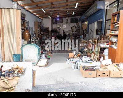 Tel Aviv, Israel - February 2, 2017: Old things for sale at a flea market in the old city of Jaffa, Tel Aviv, Israel Stock Photo