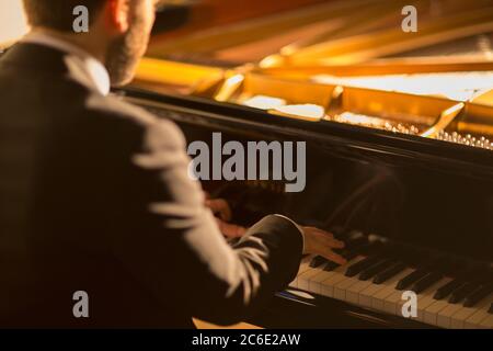 Pianist performing Stock Photo