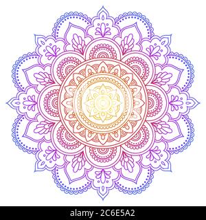 Color Circular pattern in form of mandala. Decorative ornament in ethnic oriental style. Stock Vector