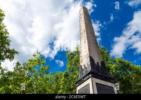 Cleopatra's Needle - an Egyptian obelisk on Victoria Embankment, London, UK Stock Photo