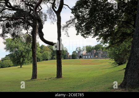 parklandView of Cyfarthfa Castle in Merthyr Tydfil Stock Photo