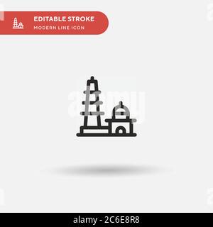 Qutb Minar Simple vector icon. Illustration symbol design template for web mobile UI element. Perfect color modern pictogram on editable stroke. Qutb Stock Vector