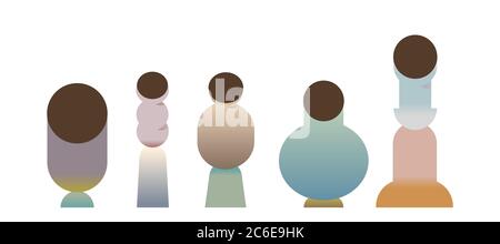 Ceramic vases collection. Vector illustration flat design. Use in Web Project and Applications. Stock Vector
