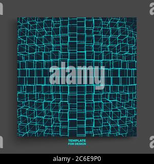 Lattice structure. Science or technology background. Graphic design. 3d grid surface. Abstract vector illustration. Stock Vector