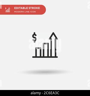 Increase Simple vector icon. Illustration symbol design template for web mobile UI element. Perfect color modern pictogram on editable stroke. Increas Stock Vector