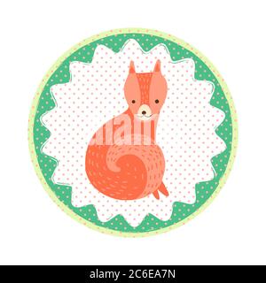 Fox badge emblem Stock Vector