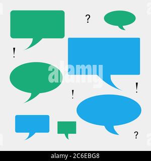 Message box Template. Place your own text in the message boxes. Vector Illustration. Stock Vector