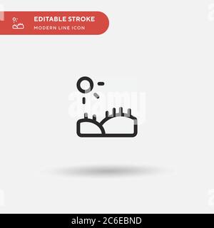 Field Simple vector icon. Illustration symbol design template for web mobile UI element. Perfect color modern pictogram on editable stroke. Field icon Stock Vector
