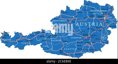 Austria map isolated on white Stock Vector
