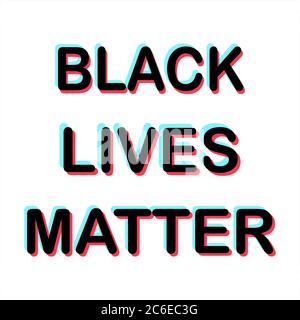 Black lives matter text. Human rights of black people. Vector Illustration. Stock Vector