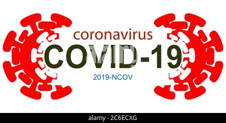 Coronavirus 2019-nCoV concept inscription typography template design logo. Dangerous Covid 19 pneumonia virus. Vector illustration Stock Vector
