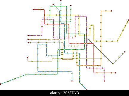 Fictional subway map, public transportation map, free copy space ...